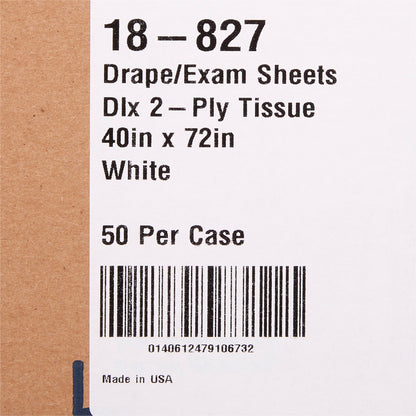 SHEET, DRAPE 2PLY WHT 40X72 (50/CS)