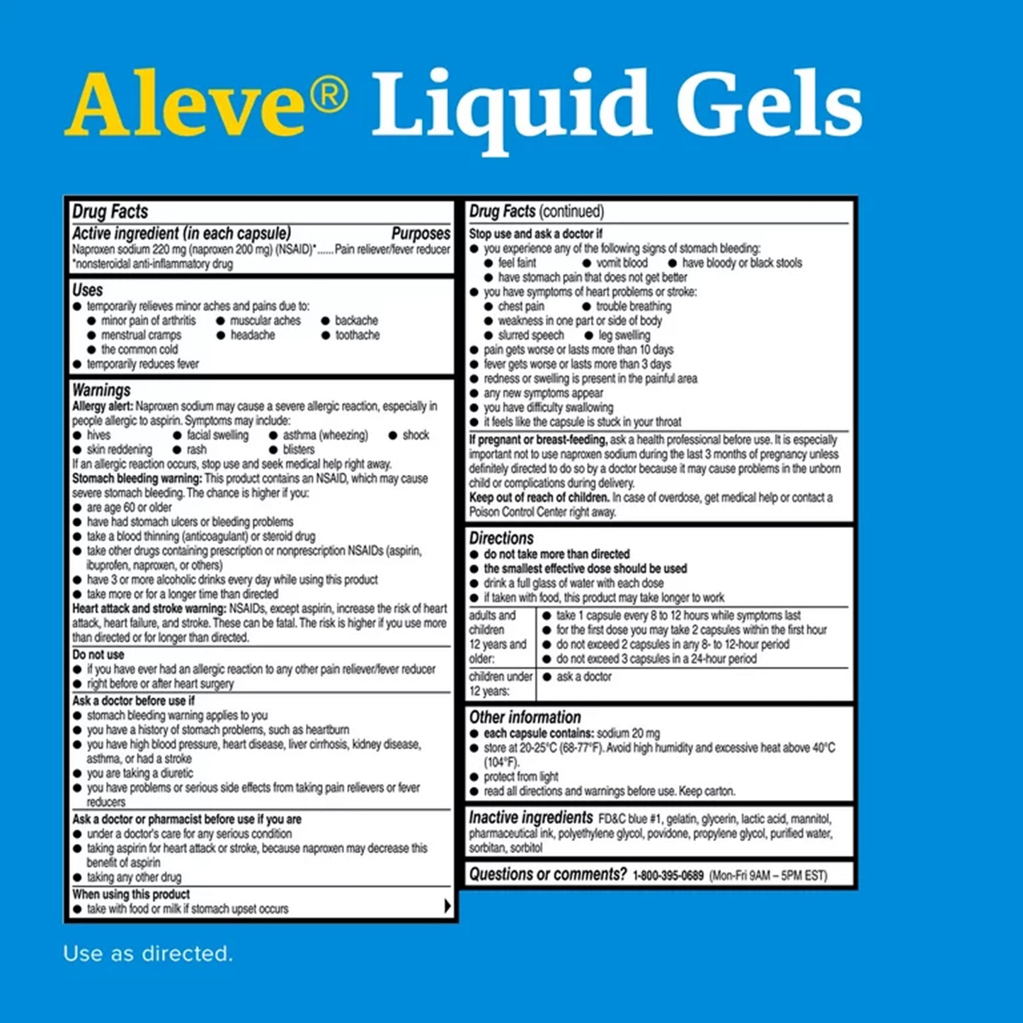 ALEVE, CAP LIQ GEL 220MG (20/BT)