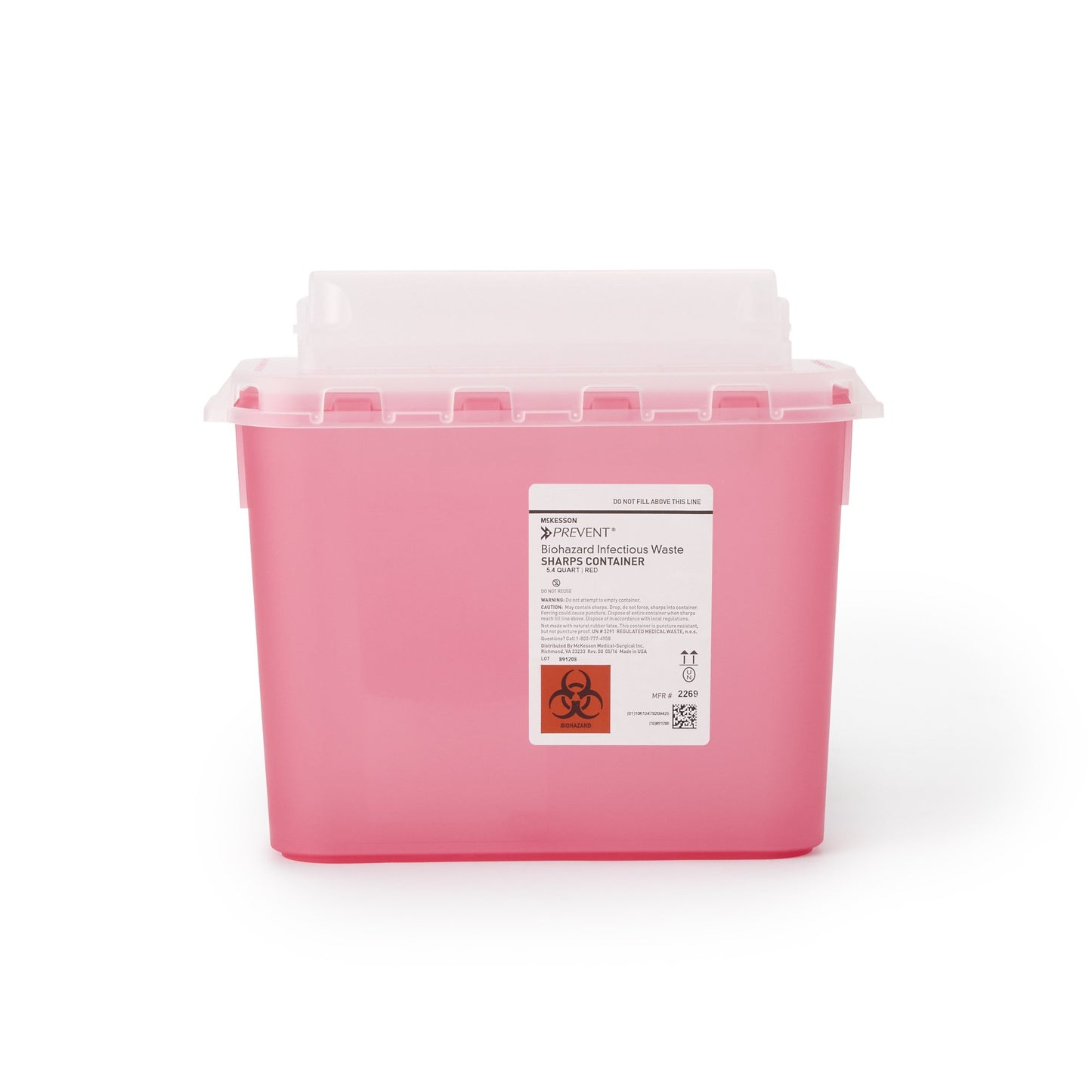 CONTAINER, SHARPS RED 5.4QT WALL MOUNT (20/CS)