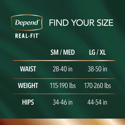 UNDERWEAR, DEPEND REALFIT MAX ABSRB LG/XLG (12/PK 2PK/CS)