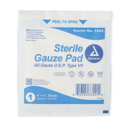 PAD, GAUZE 12PLY STR 4X4 (100/BX 12BX/CS)