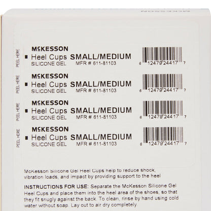 HEEL CUP, SILICONE SM/MED (1PR/BX 6BX/CS)