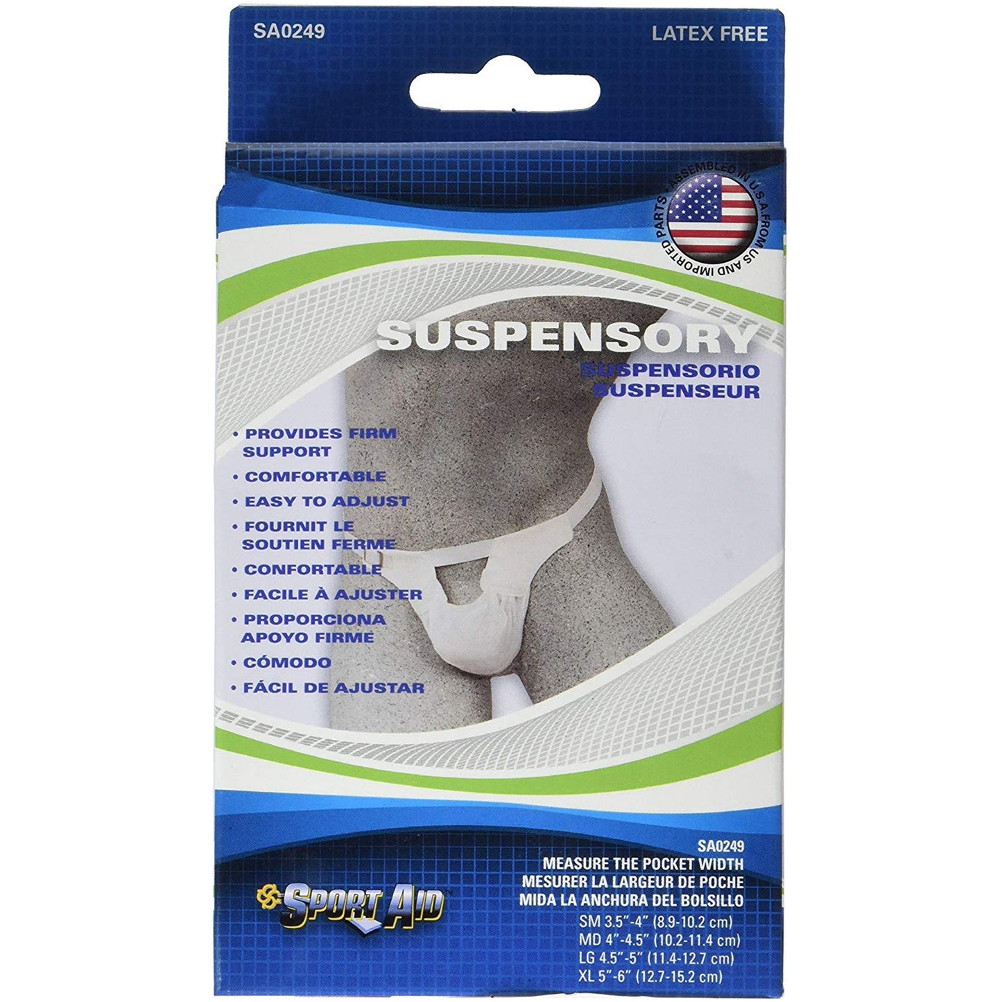 SUSPENSORY, W/ELAS BND XLG WHT