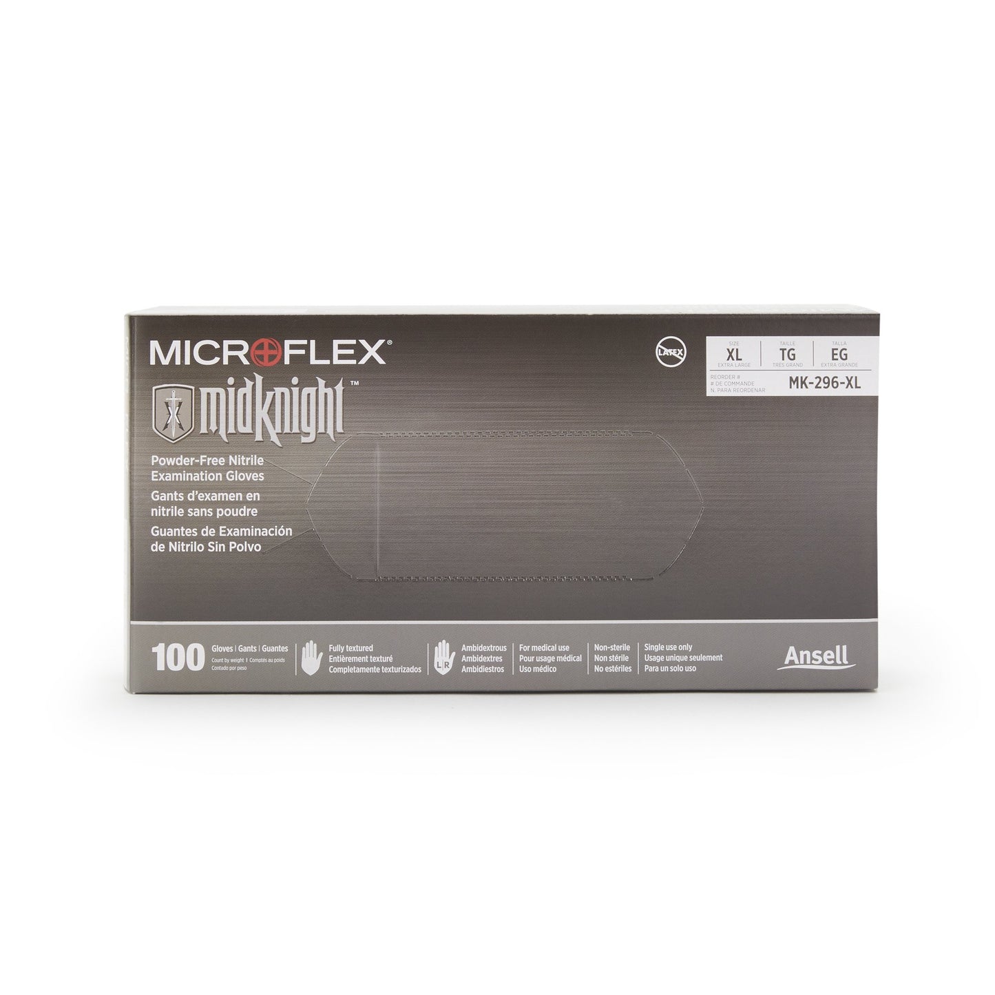 GLOVE, EXAM NTRL XL N/S BLK (100/BX 10BX/CS)