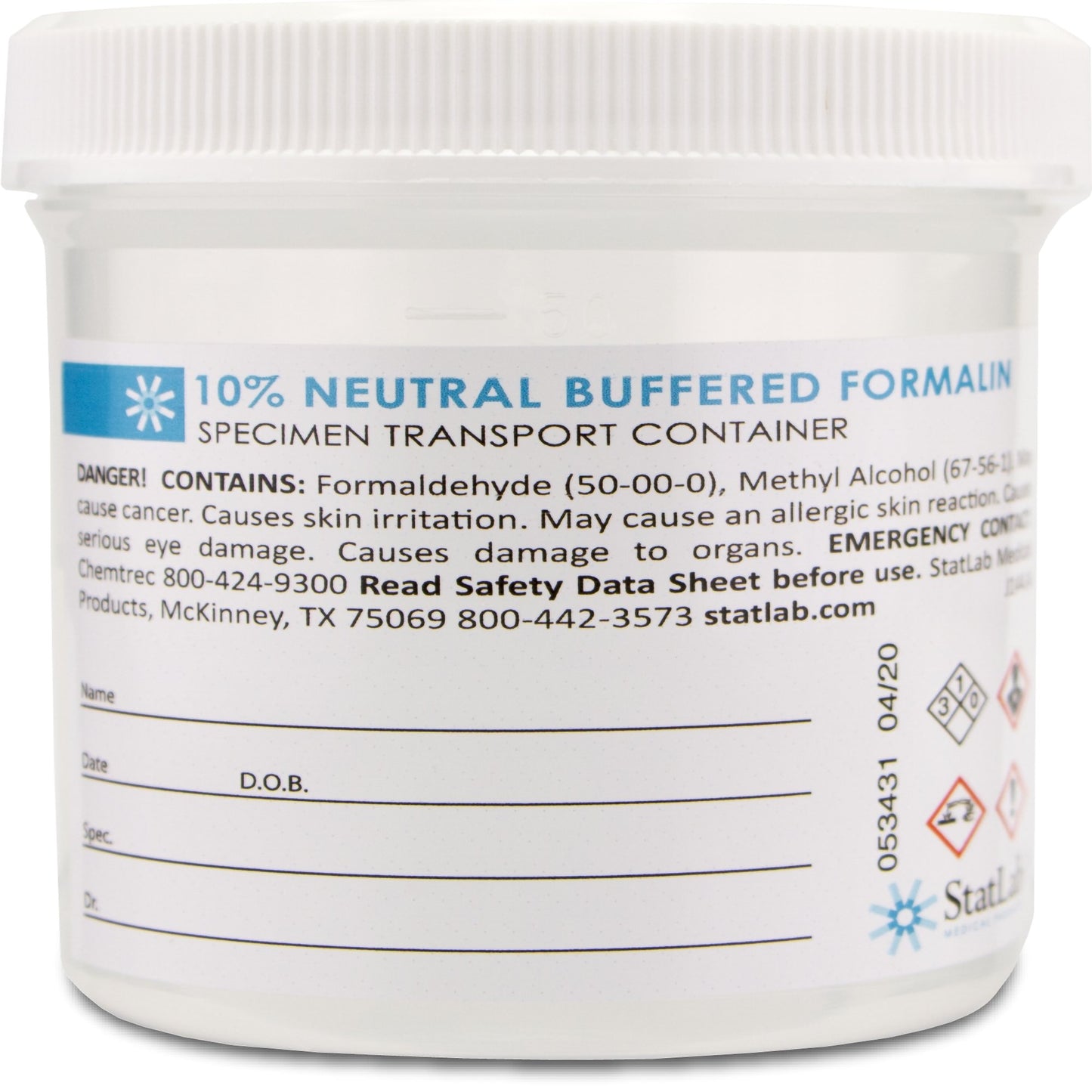 FORMALIN, PREFILLED BUFFERED PH7.0 180ML (50/CS)