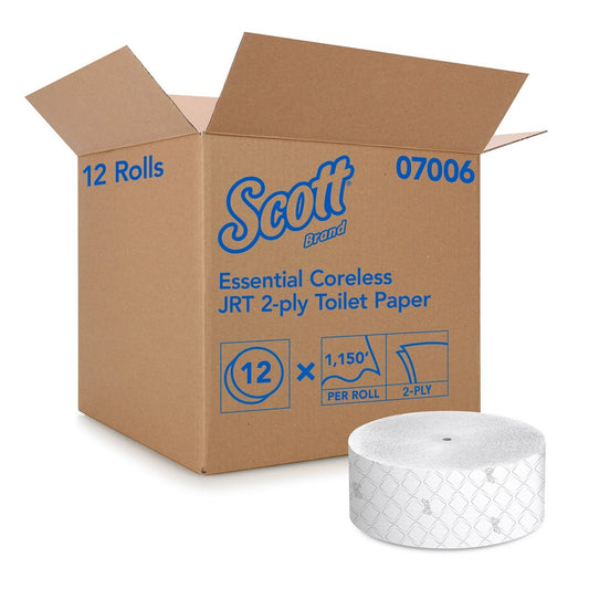 TISSUE, TOILET CORELESS JR 2PLY (12/CS) KIMCON