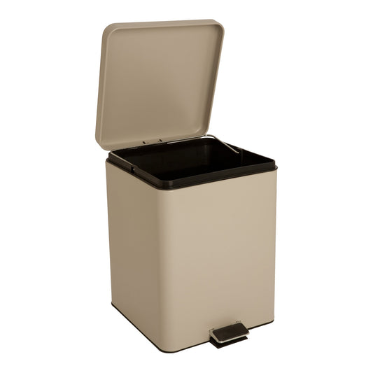 WASTECAN, STEP-ON SQ MTL BGE 20QT