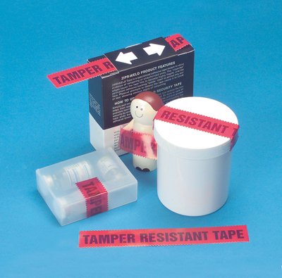 TAPE, TAMPER RESISTANT RED PRITED 108' (1/RL)