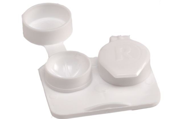 CASE, LENS CONTACT FLIP TOP WHT (50/CS)