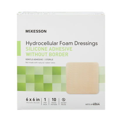 FOAM, ADH SIL W/O BORDER 6"X6"(10/BX 20BX/CS)