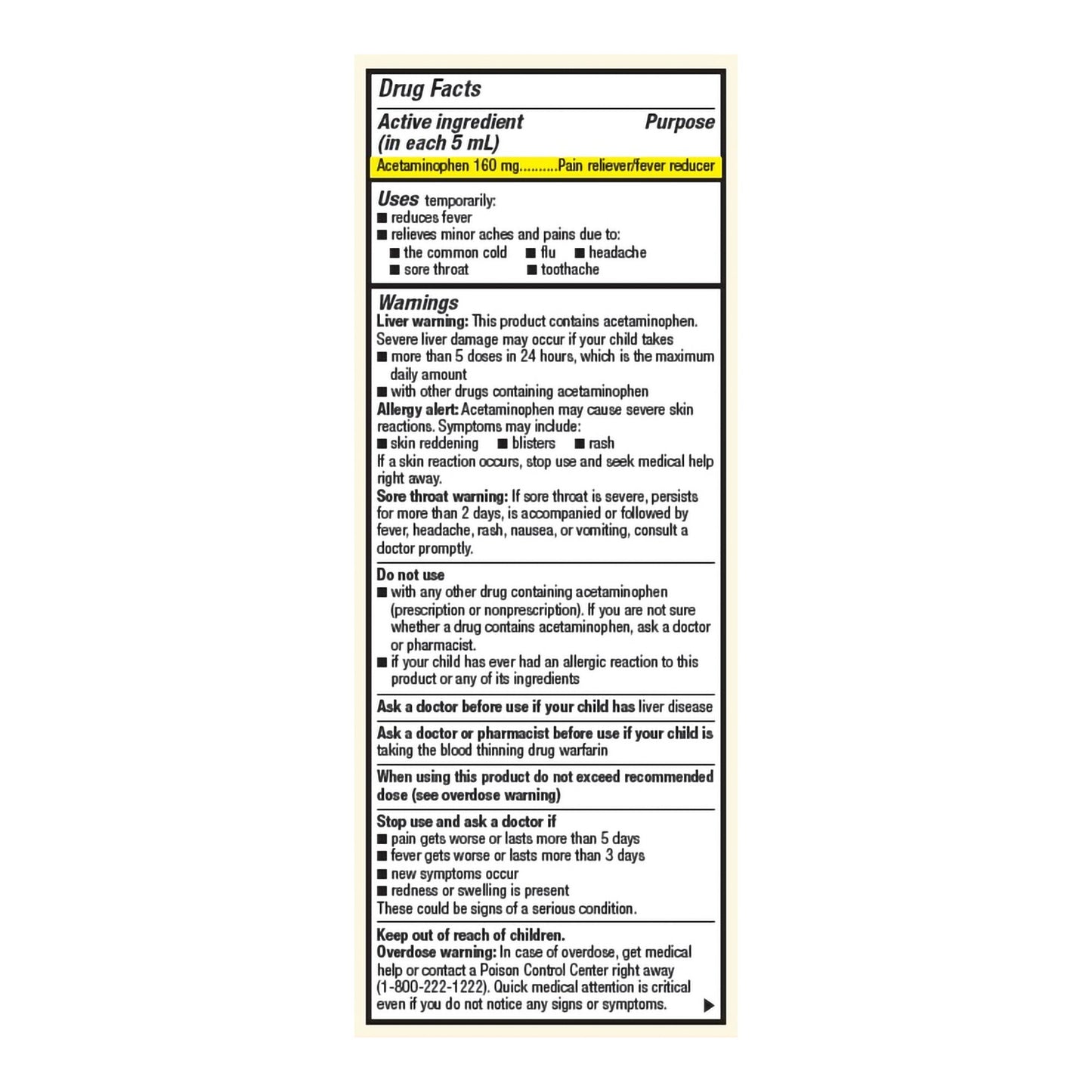 ACETAMINOPHEN, SUSP FT 160MG/5MLAF CHILD GRAPE 4OZ