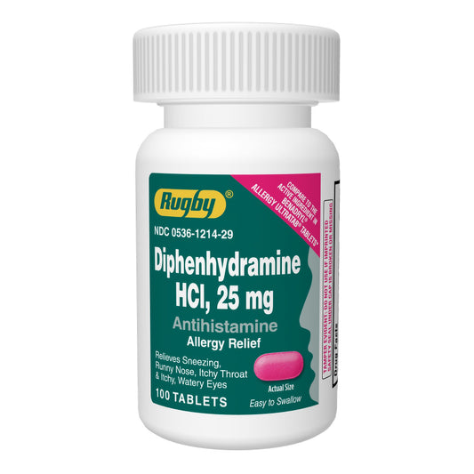 DIPHENHYDRAMINE HCL, TAB 25MG (100/BT)