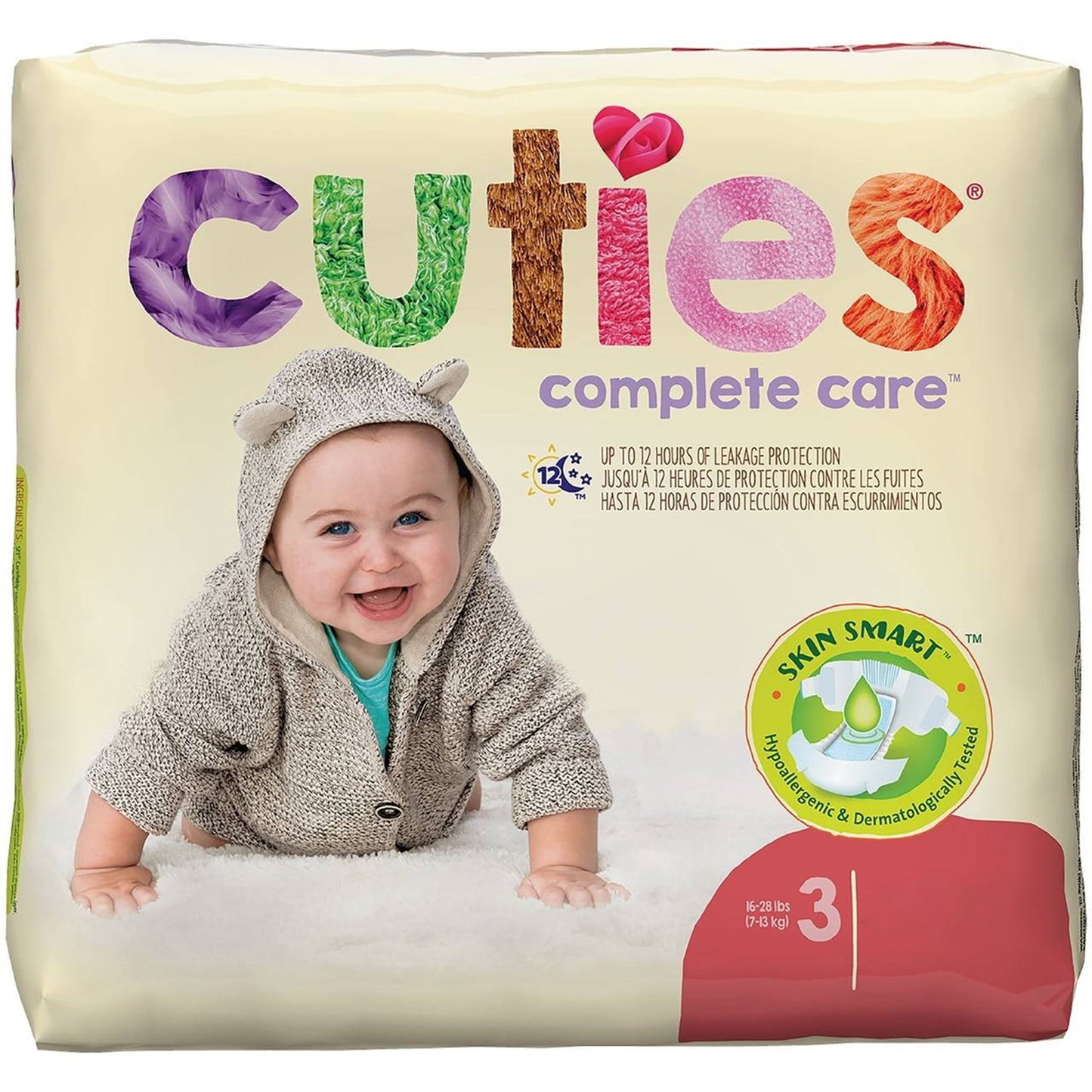 DIAPER, BABY CUTIES PREVAIL 16-28LBS SZ3 (25/PK 8PK/CS)