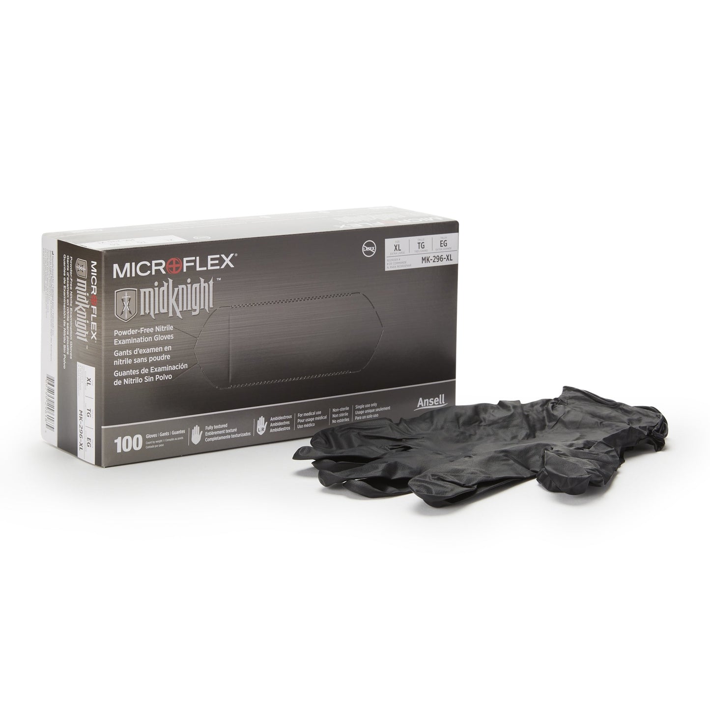 GLOVE, EXAM NTRL XL N/S BLK (100/BX 10BX/CS)