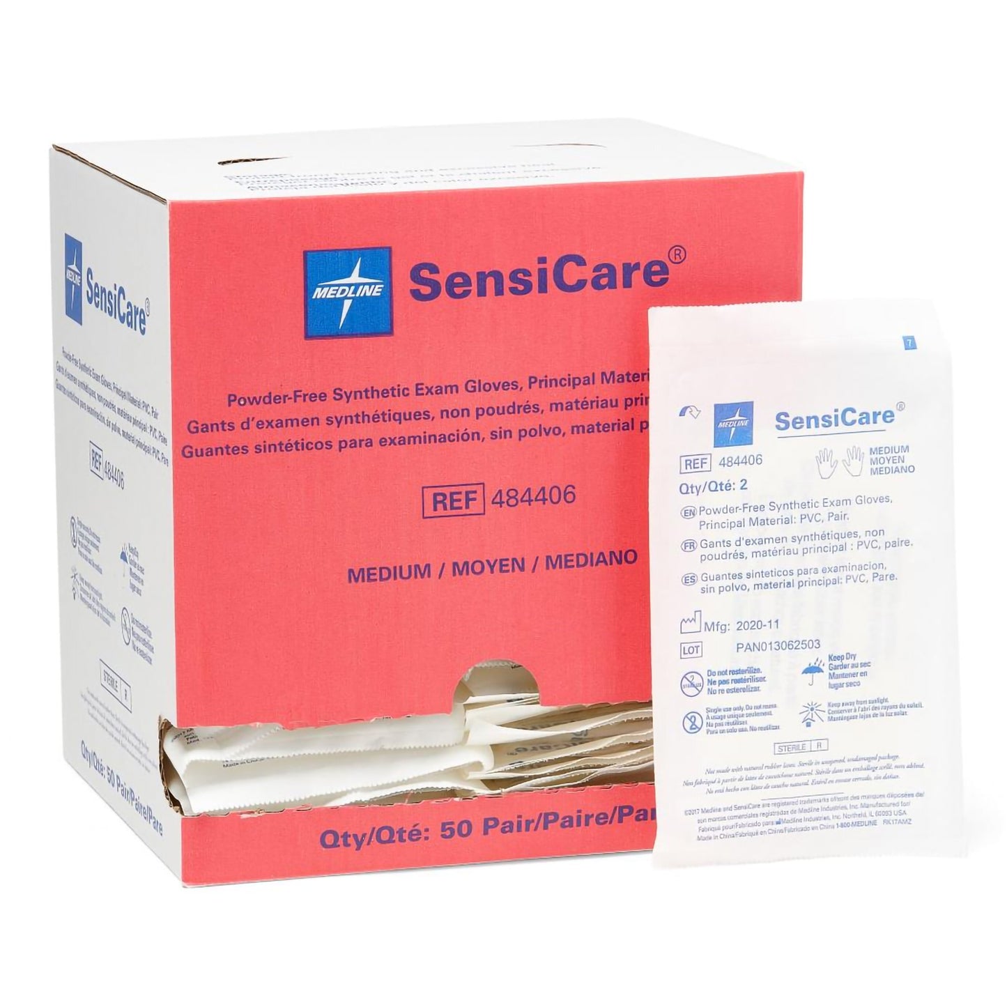 GLOVE, EXAM VNYLSTRCH MED STR2(50PR/BX 4BX/CS)