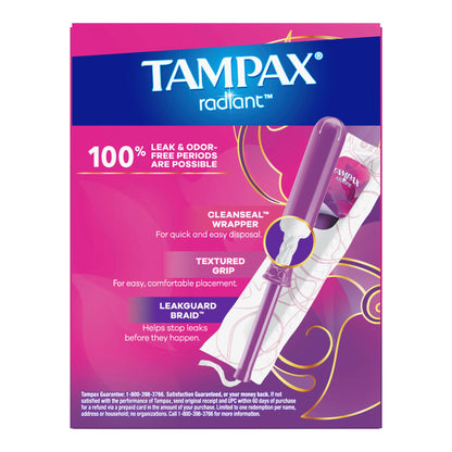 TAMPON, TAMPAX RADIANT APPL REG UNSCNTD (14/BX)