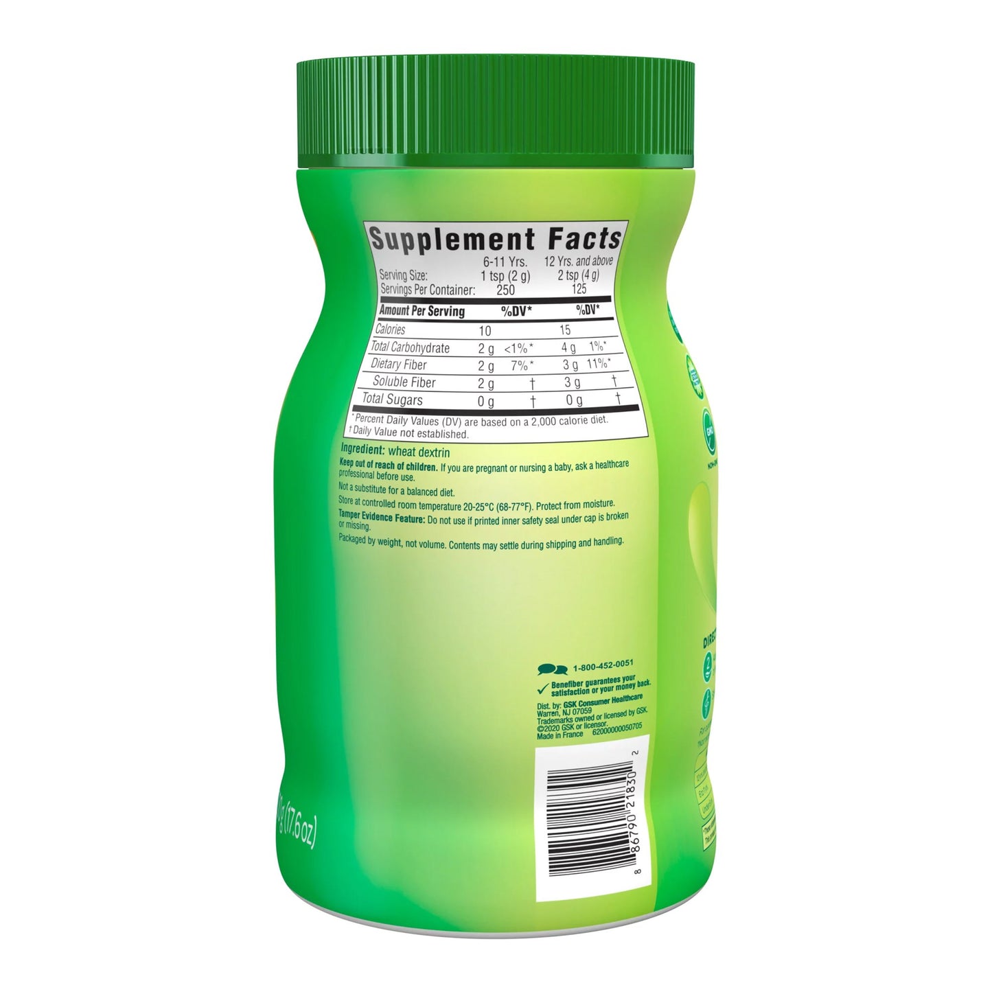 BENEFIBER, PDR S/F 125DOSE 17.6OZ