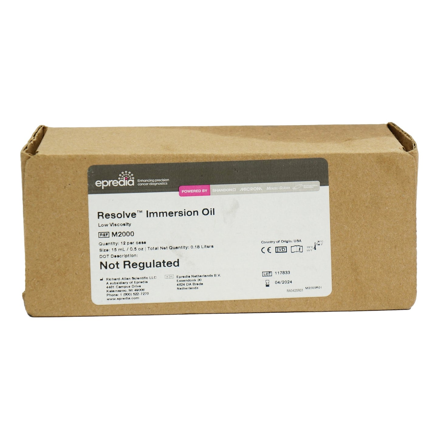 OIL, IMMERSION LOW RESOLVE .5OZ (12/CS)