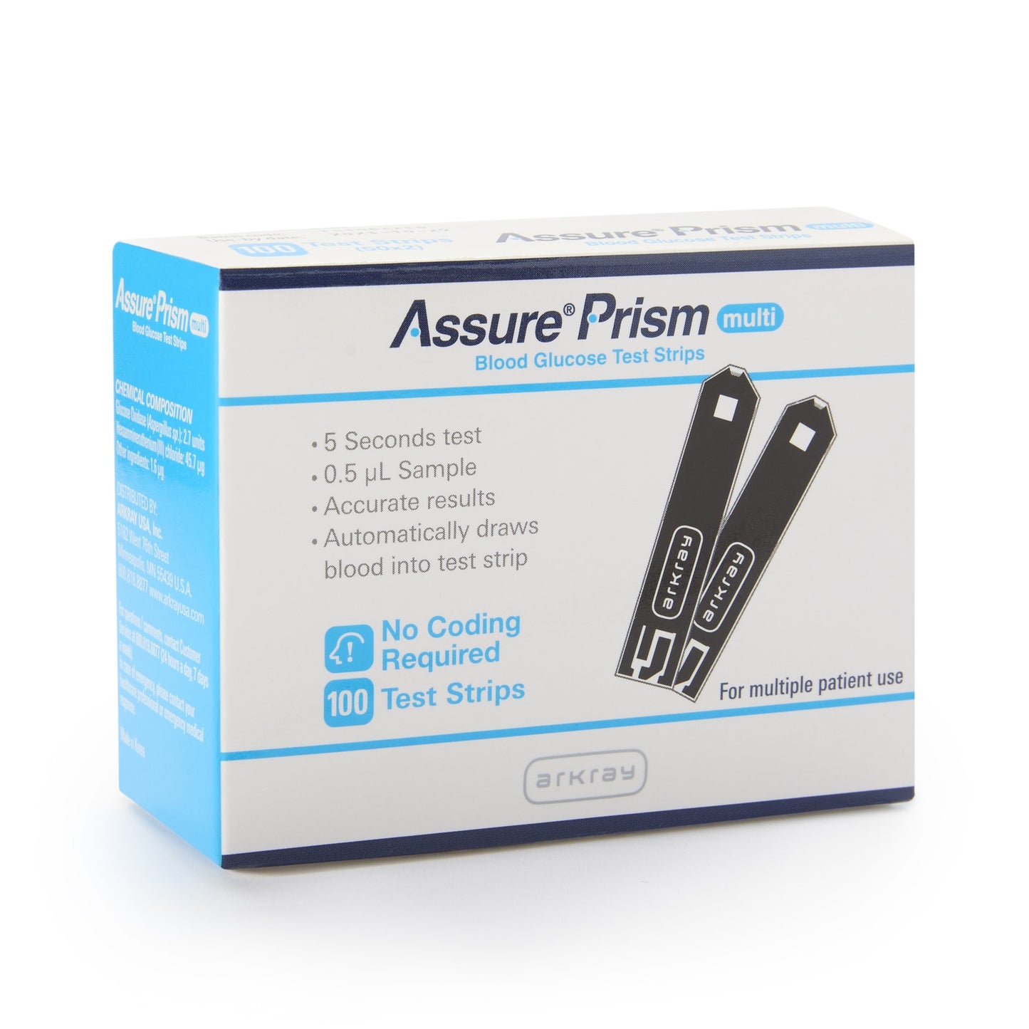 TEST STRIP, BLD GLUC ASSURE PRISM MULTI (100/BX 6BX/CS)