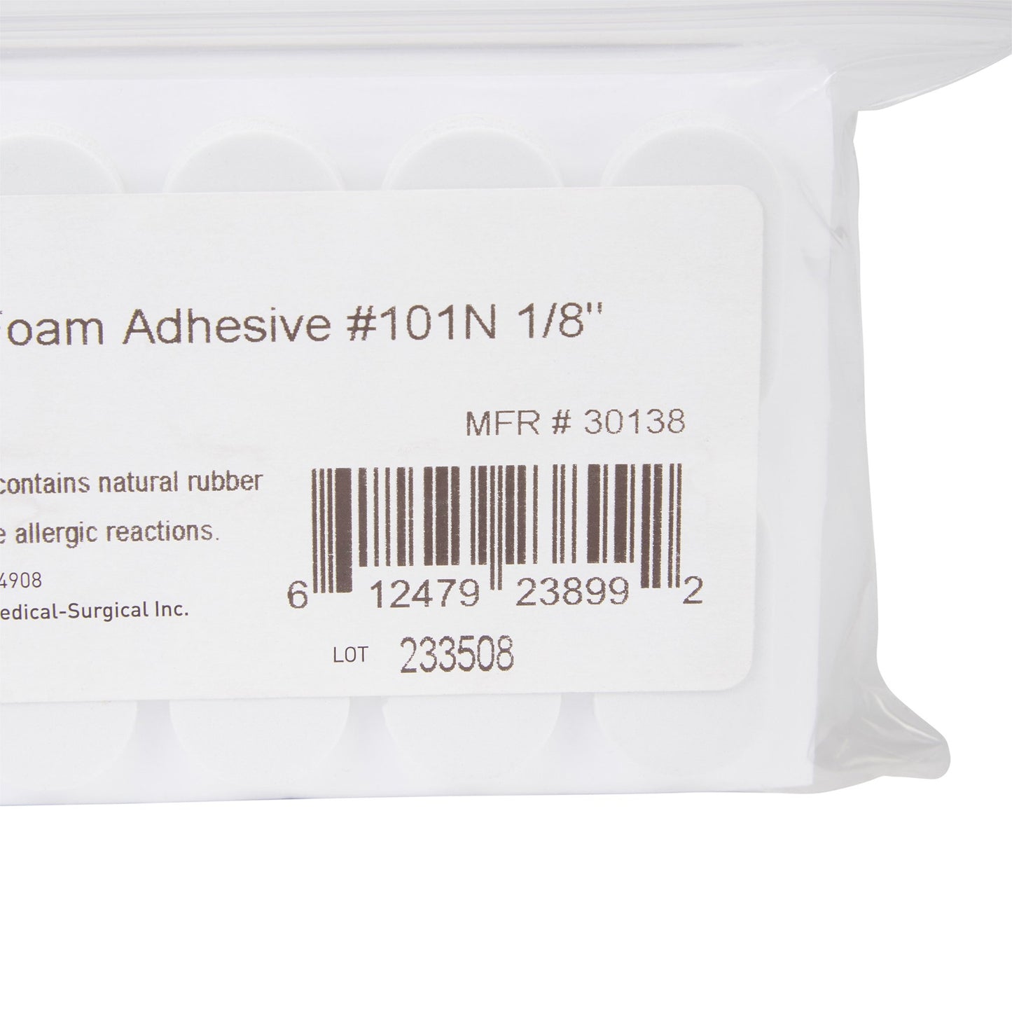 PEDI-PAD, FOAM ADH WHT #101-NAARROW 1/8" (100/PK 10PK/CS)