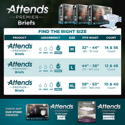 BRIEF, ATTENDS PREMIER XLG (10/BG 4BG/CS)