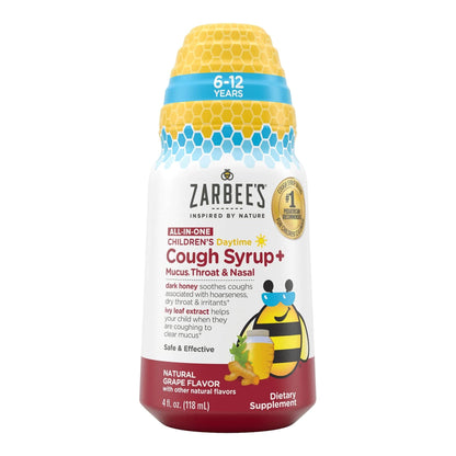 ZARBEES, SYRP CHLD COUGH/MUCUS/THROAT+NASAL GRAPE 4OZ