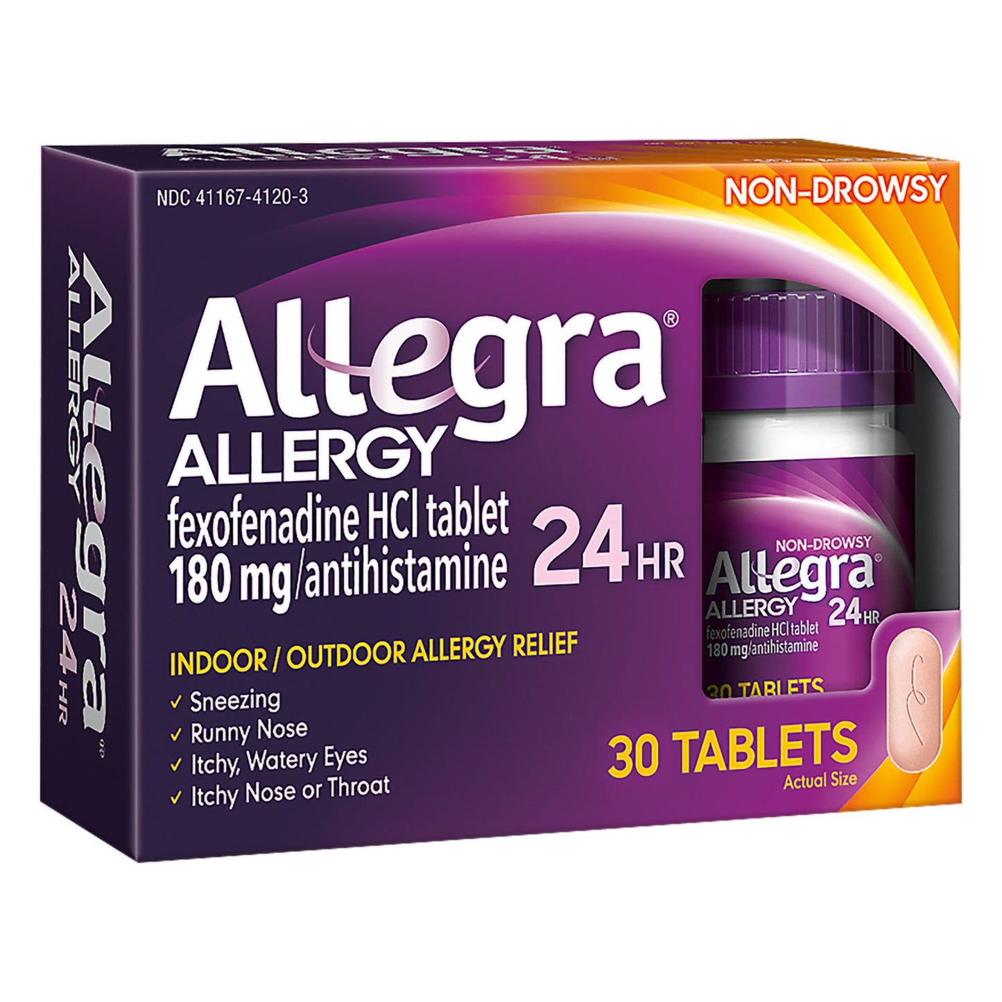 ALLEGRA 24HR, TAB 180MG ADLT (30/BT)
