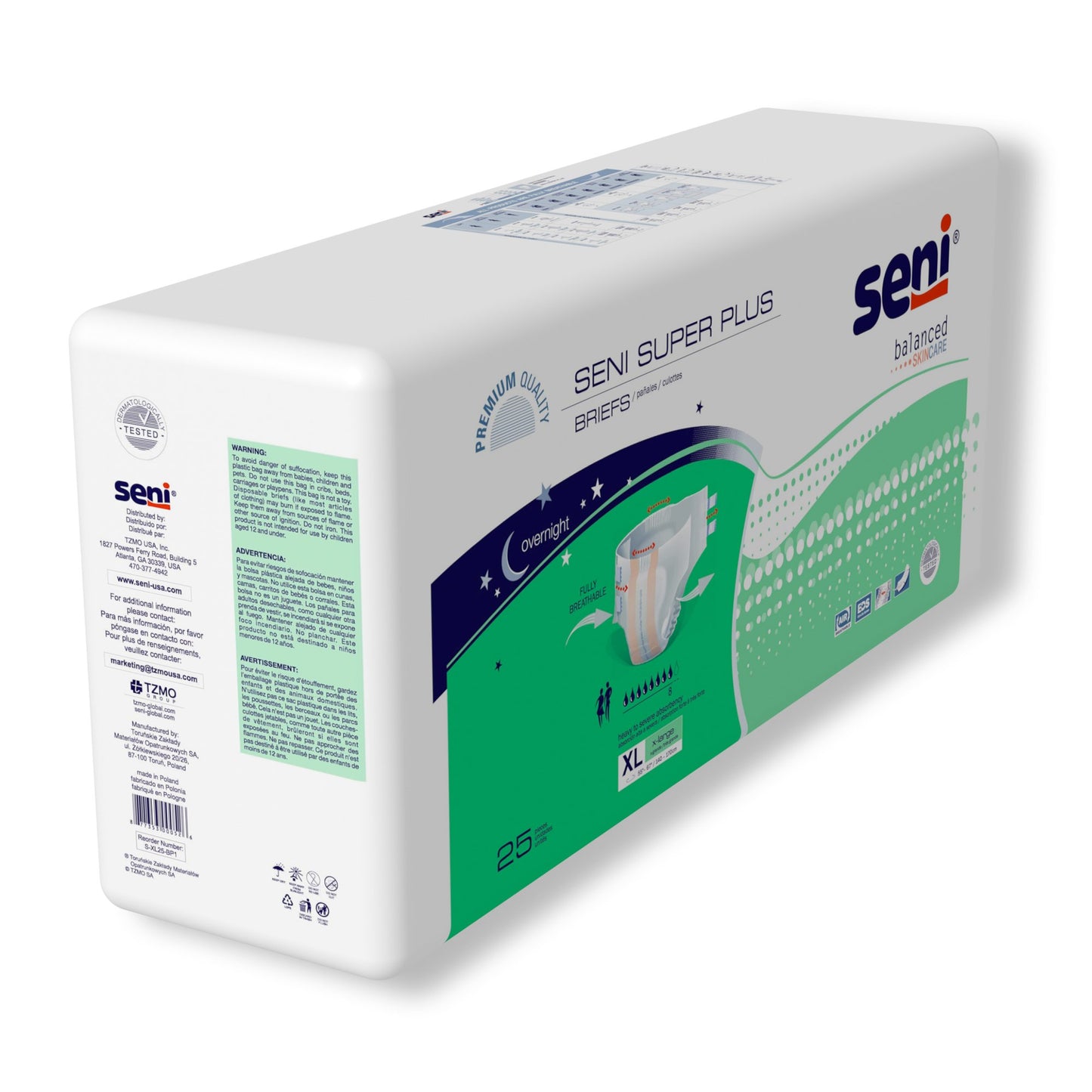 BRIEF, INCONT SENI SUPER PLUS XLG 55"-67" (25/PK 3PK/CS)