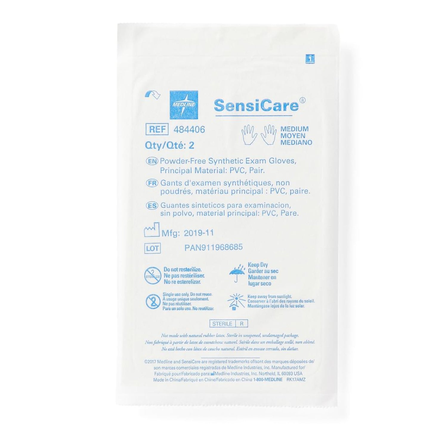 GLOVE, EXAM VNYLSTRCH MED STR2(50PR/BX 4BX/CS)