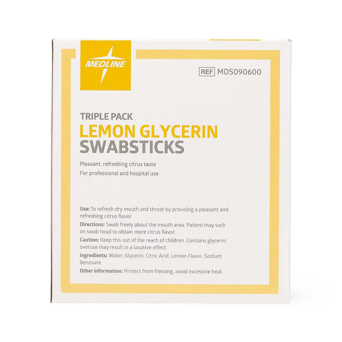 SWABSTICK, LEMON GLYCERINE (25PK/BX)
