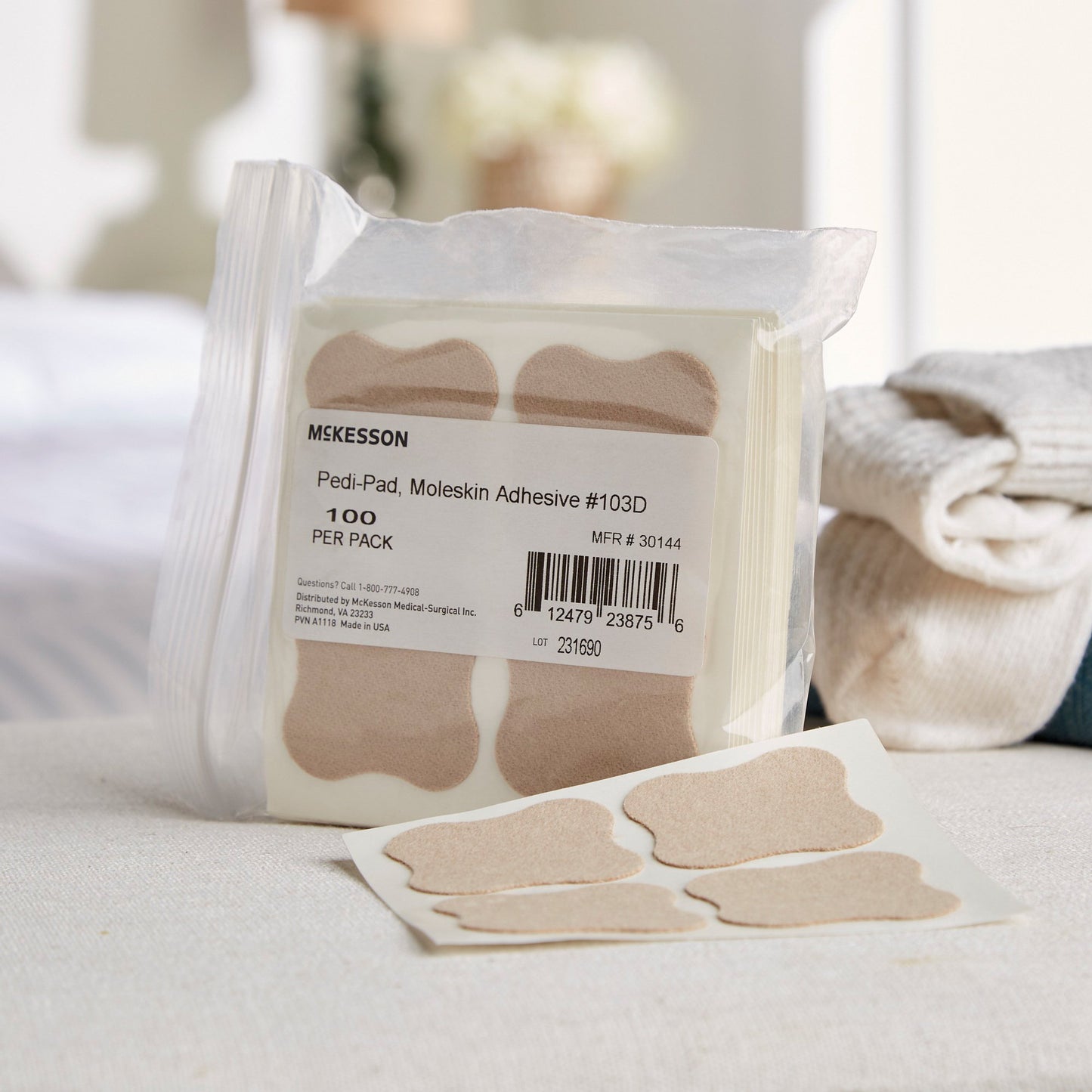 PEDI-PAD, MOLESKIN ADH TAN #100/PK 10PK/CS)