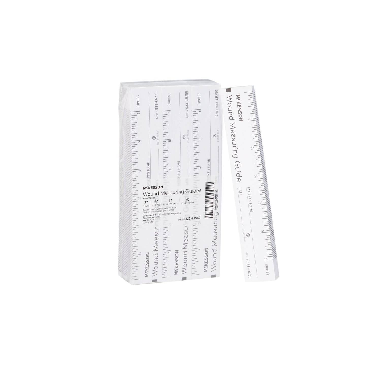 RULER, WOUND MEASURING PAPER 6" (50/PD 12PD/BG 24BG/CS)