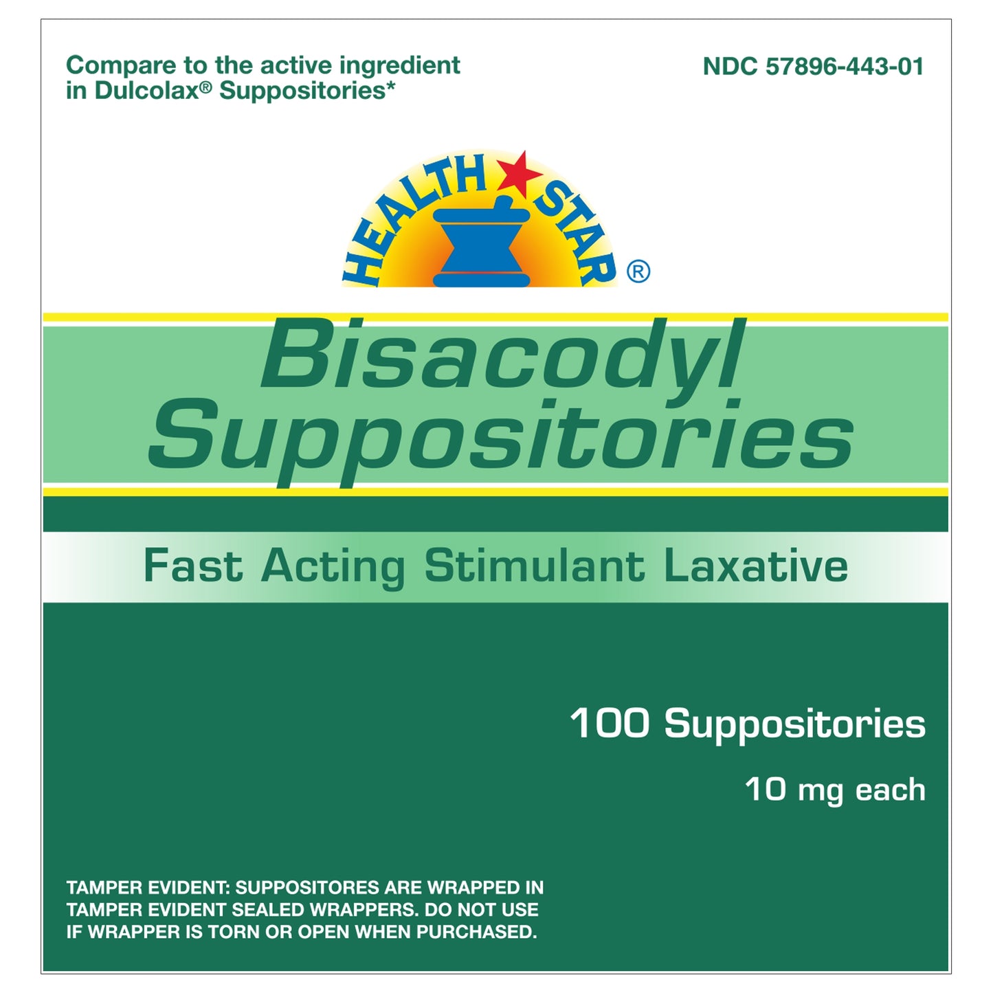 BISACODYL, SUP 10MG (100/BX)