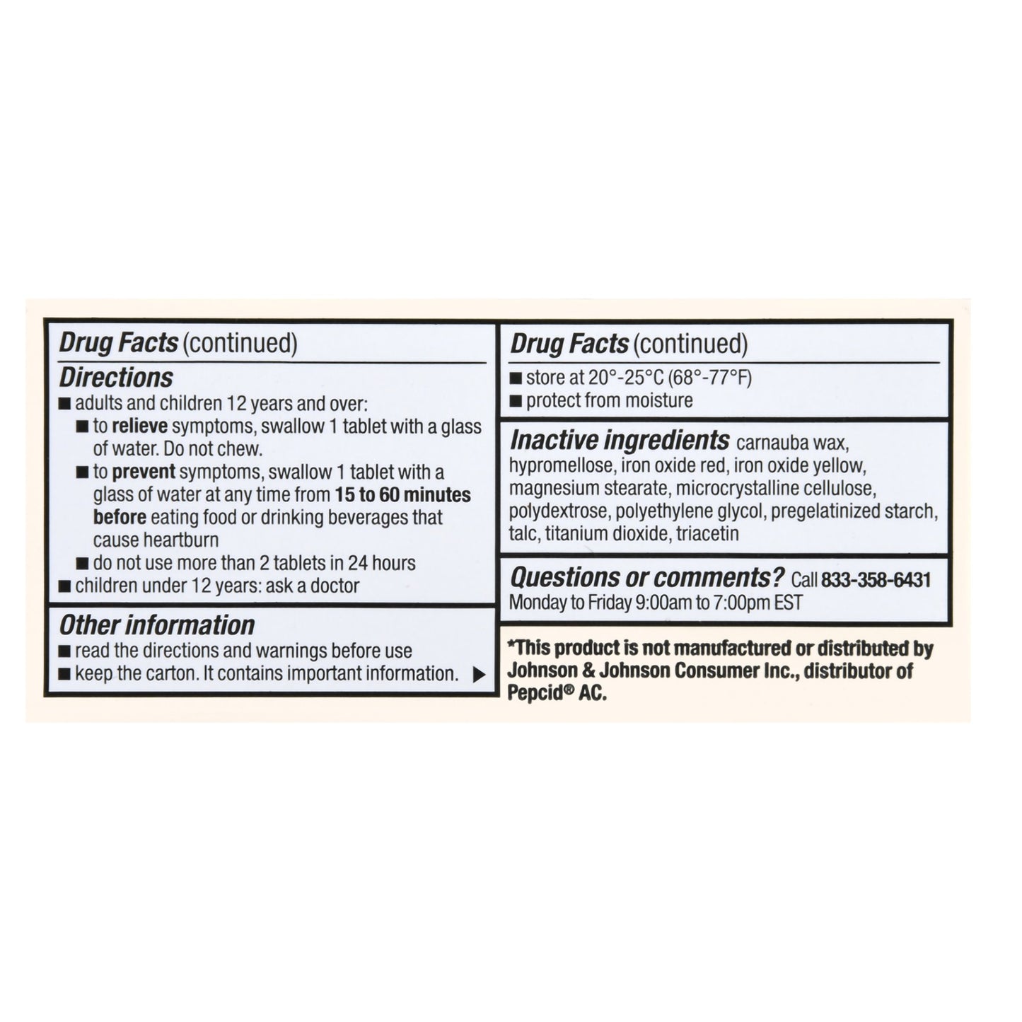 FAMOTIDINE, TAB FT SM ACID REDUCER 10MG (60/BX)