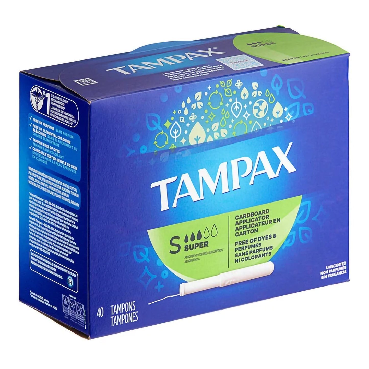 TAMPON, TAMPAX SUPR FLSHBL (40/BX 12BX/CS)