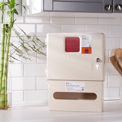 CABINET, SHARPS W/GLOVE HOLDER