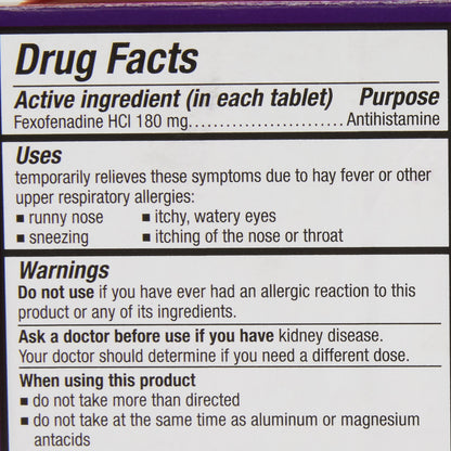 ALLEGRA 24HR, TAB 180MG ADLT (45/BT)