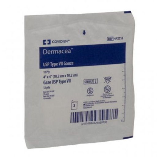 SPONGE, GAUZE DERMACEA 12PLY 4X4 (2/PK 25PK/TR 24TR/