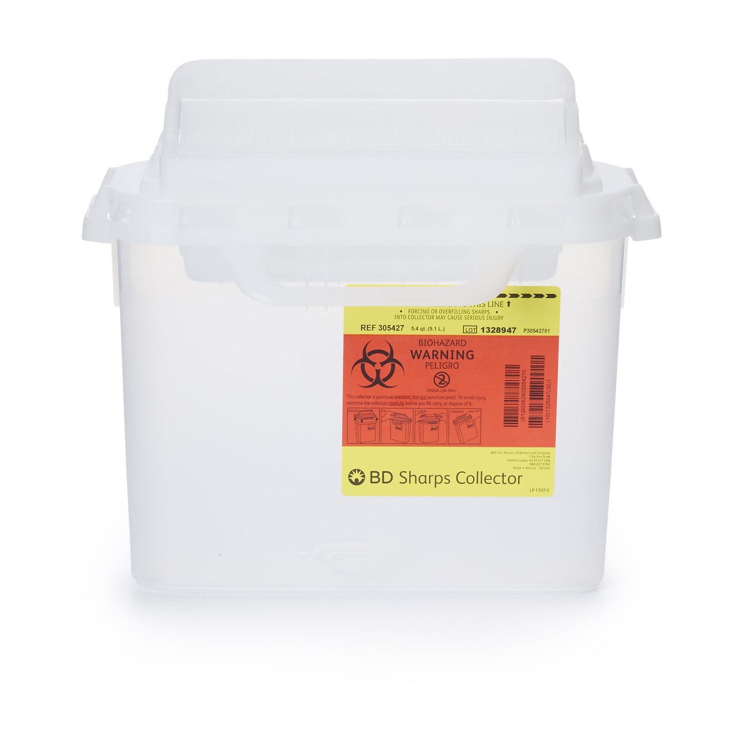 CONTAINER, SHARPS CLR 5.4QT (12/CS)