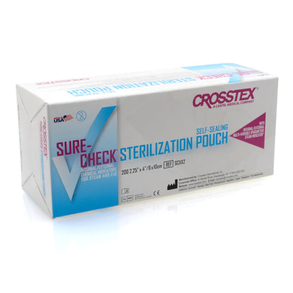 POUCH, STERILIZATION SURECHEC 2.25"X4" (200/BX 20B CROSTX