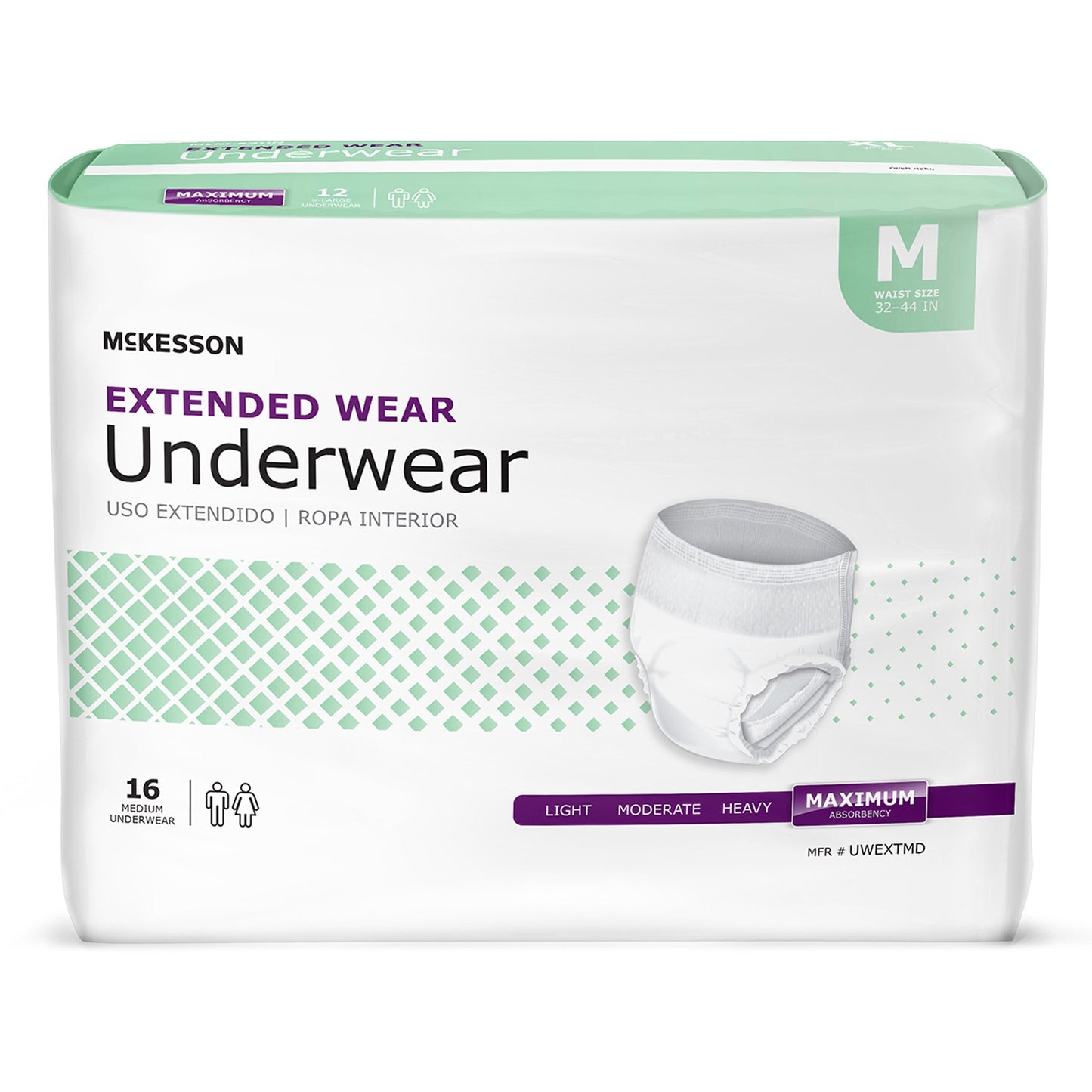 UNDERWEAR, EXTENDED WEAR MED 32-44 (16EA/BG 4BG/CS)