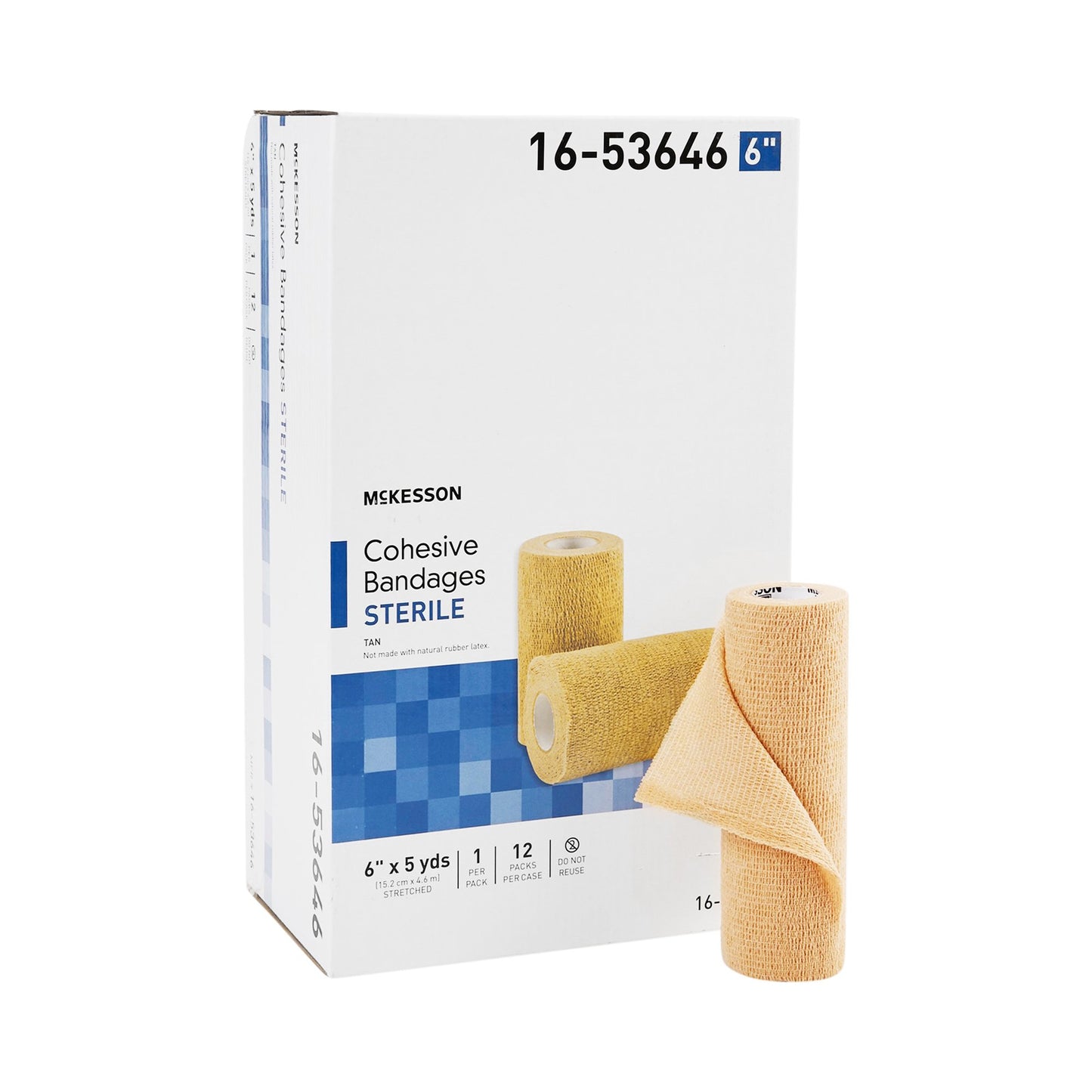 BANDAGE, COHESIVE STR LF TAN 6" (12/CS)