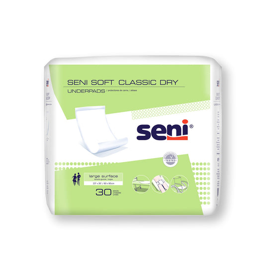 UNDERPAD, SENI SOFT CLASSIC DRY HYGIENIC 23"-35" (30/PK 4PK/