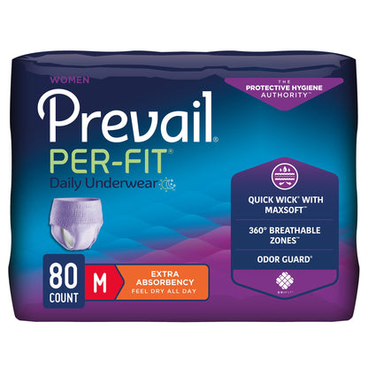 UNDERWEAR, PREVAIL PER-FIT WOMEN 34"-36" MED (20/BG 4BG/CS)