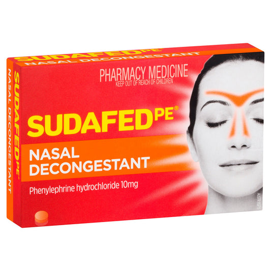 SUDAFED PE, TAB 10MG (18/BT)