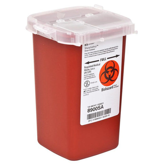 CONTAINER, SHARPS RED 1QT W/LID (100/CS)