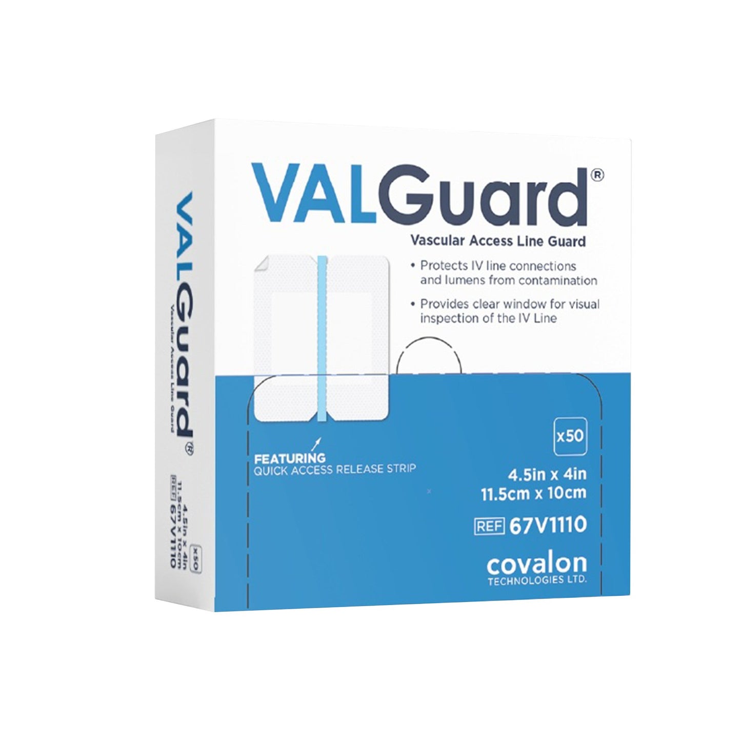 DRESSING, IV CONN/PROT VALGUARD CLR 4X4.5" (50/BX)