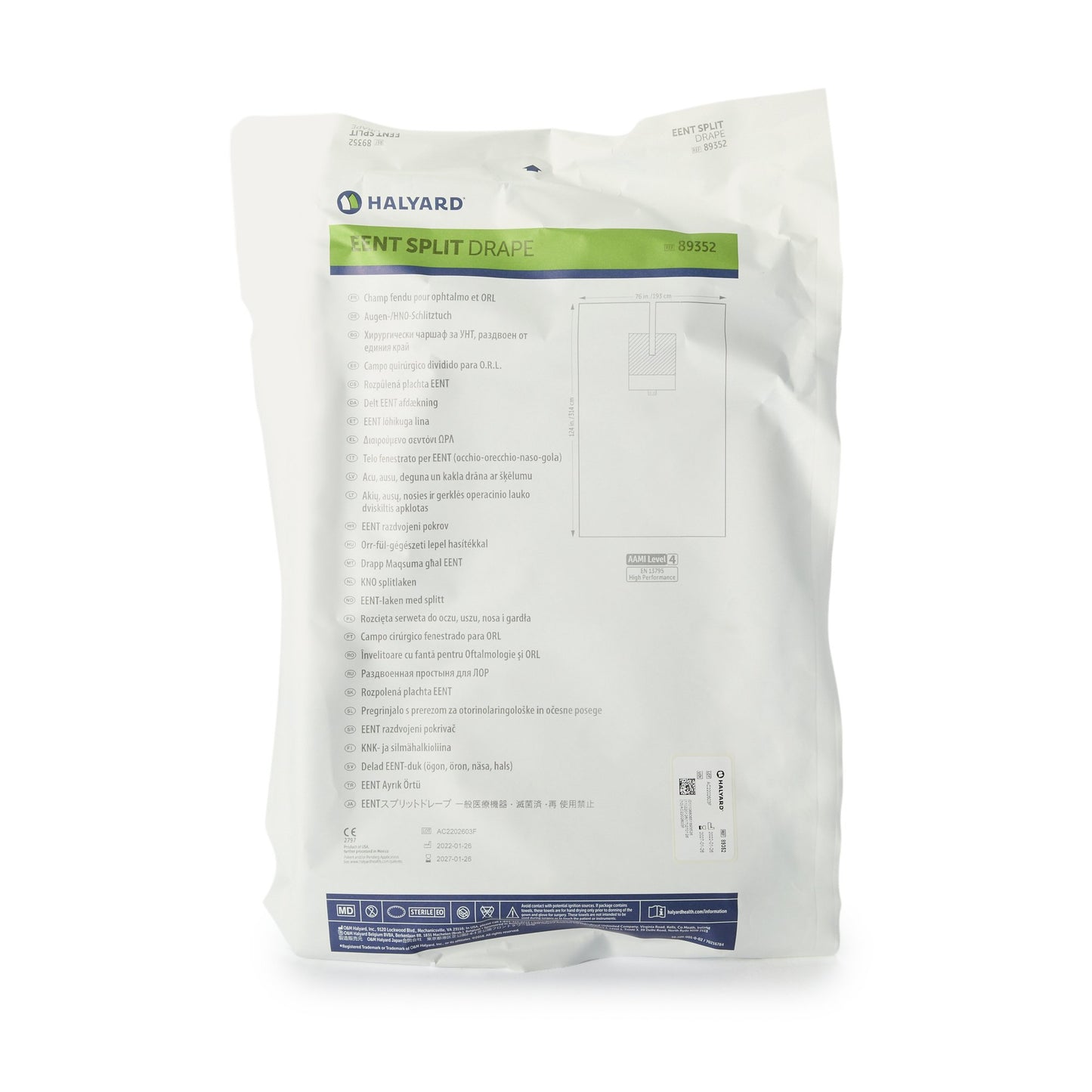 DRAPE, ENT SPLIT 76"X124" (18/CS)