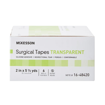 TAPE, SIL ADHSV TRANSP PLAS LF2"X5.5YDS (6RL/BX 10BX/CS)