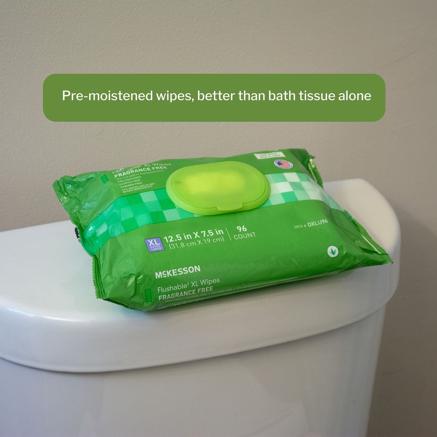 WIPE, WET FLUSHABLE XL UNSCNTDSFT PK W/LID (96/PK 6PK/CS)